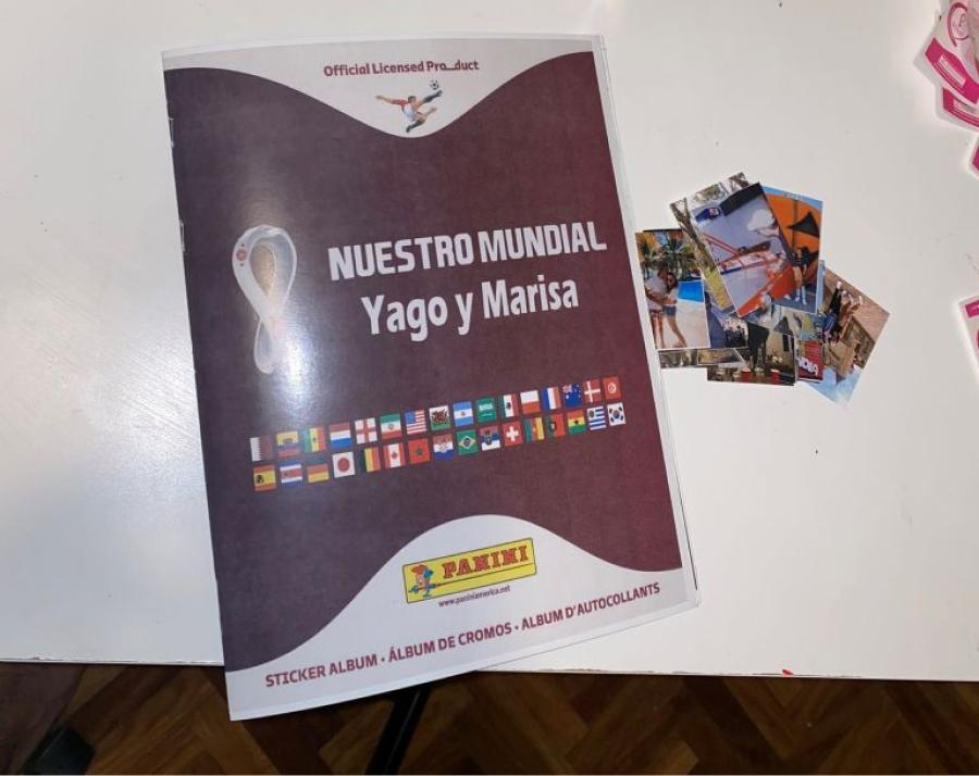 Álbum de figuritas del Mundial: una joven le hizo uno al novio pero con fotos suyas