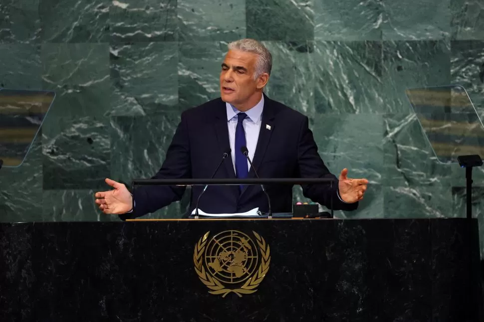 CONTUNDENTE. Yair Lapid habló el jueves en la ONU de los dos Estados. 