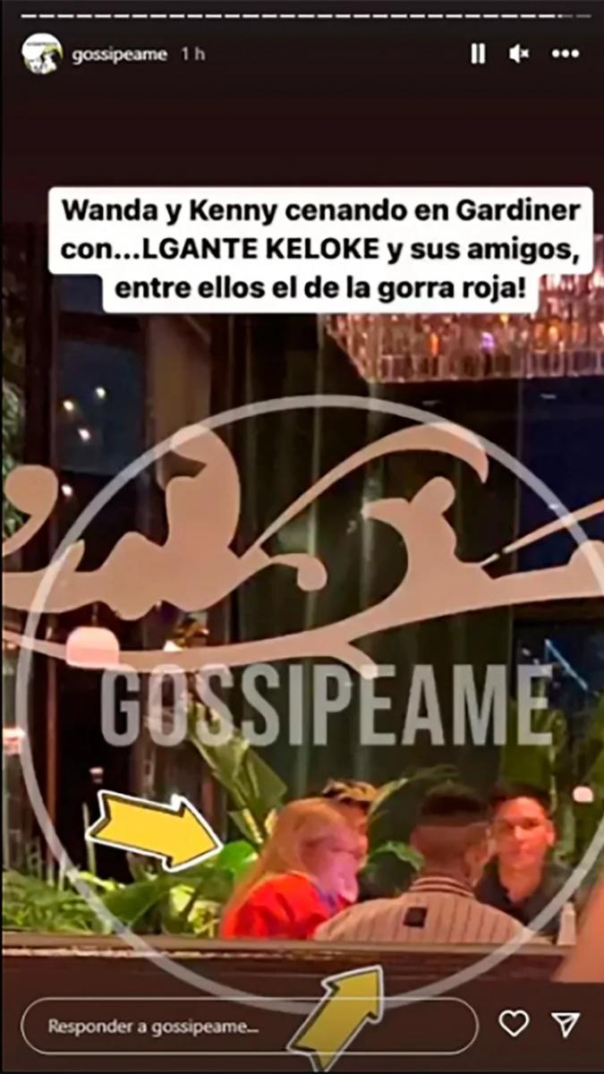 Wanda Nara y L-Gante cenaron juntos en un restaurante porteño