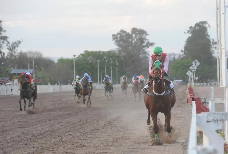 FUE PURA POTENCIA. De punta a punta, el zaino Chanter se adjudicó la competencia principal de la jornada turfística. 