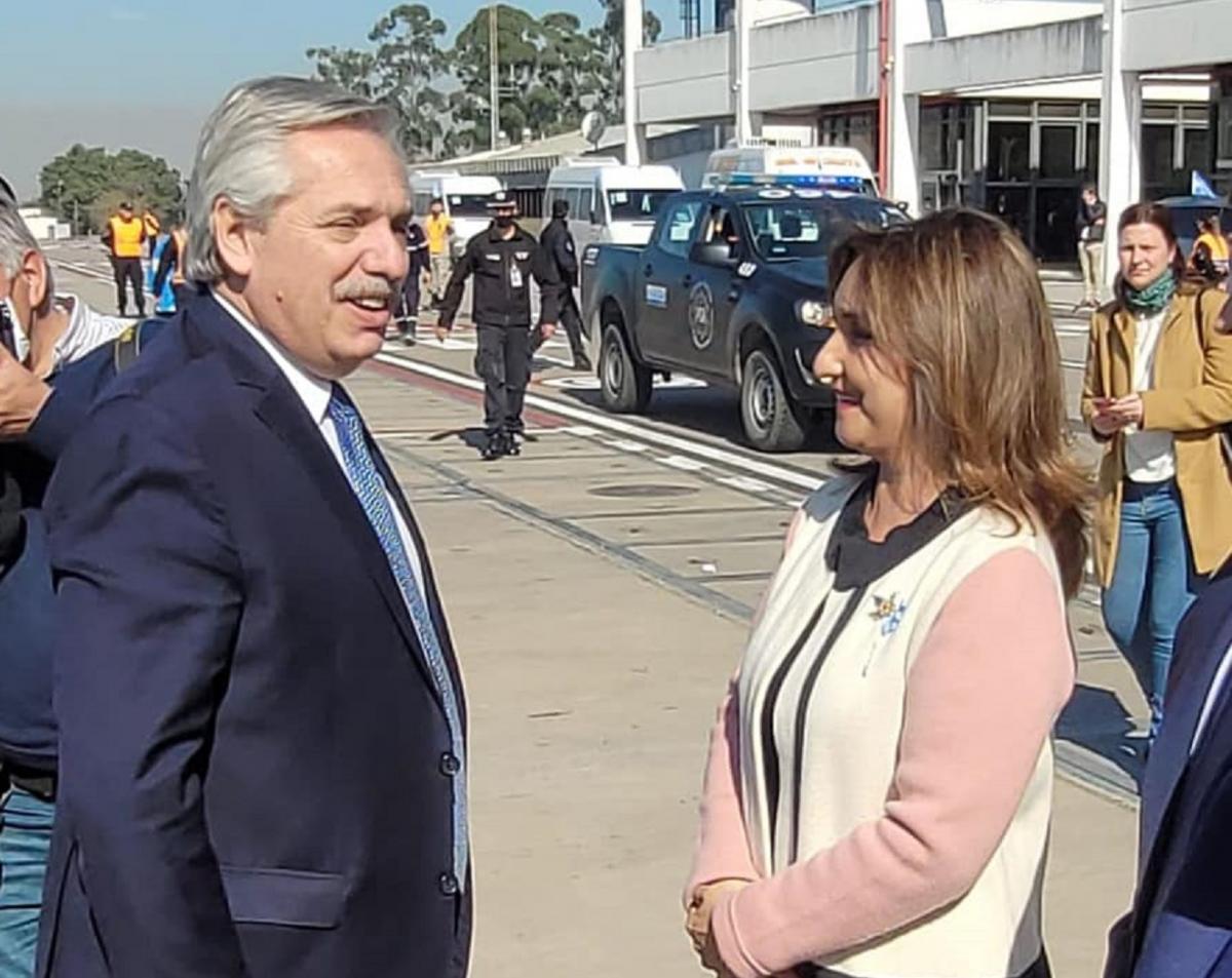 Graciela Gutiérrez de Salomón, junto al presidente Alberto Fernández.