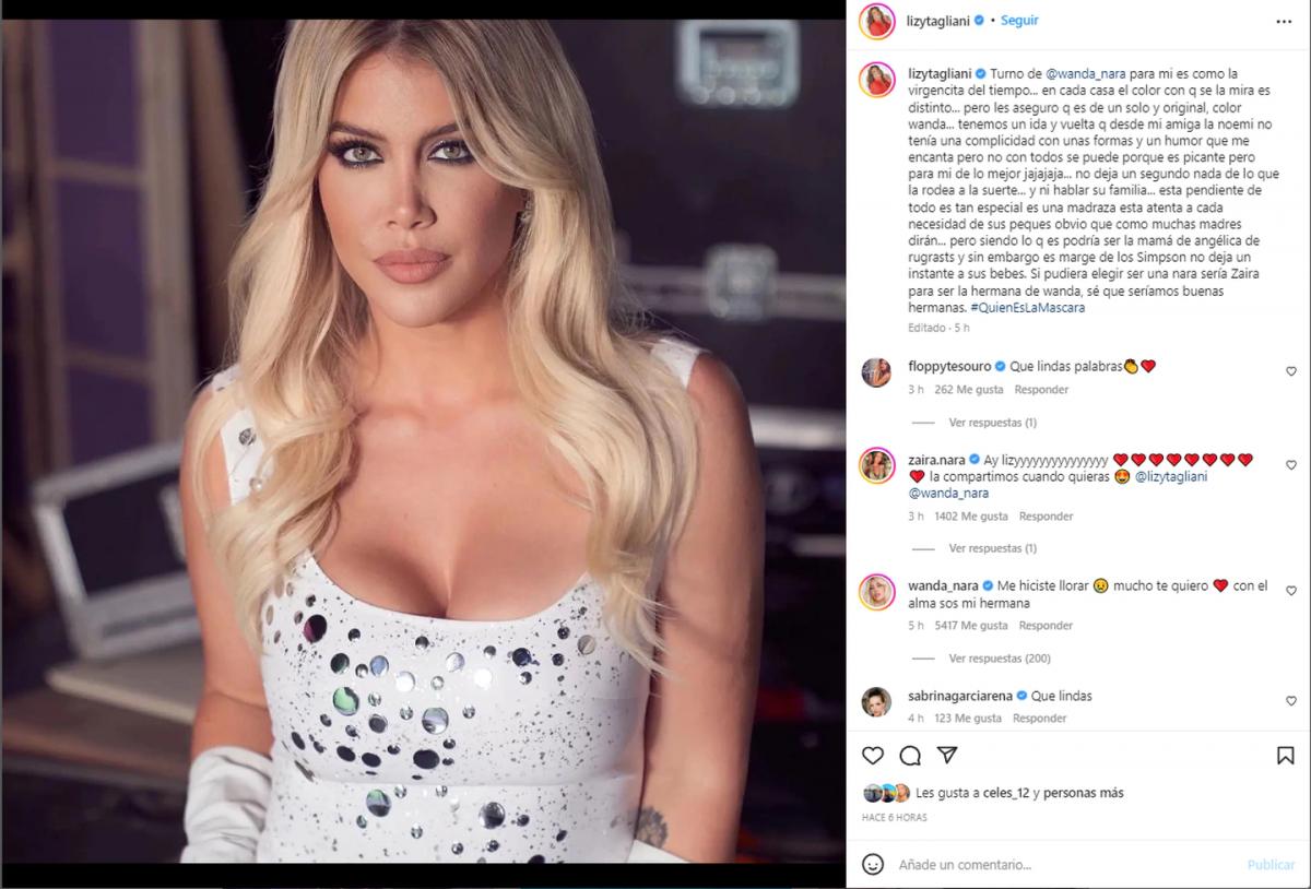 Lizy Tagliani conmovió a Wanda Nara: “me gustaría ser Zaira para ser tu hermana”