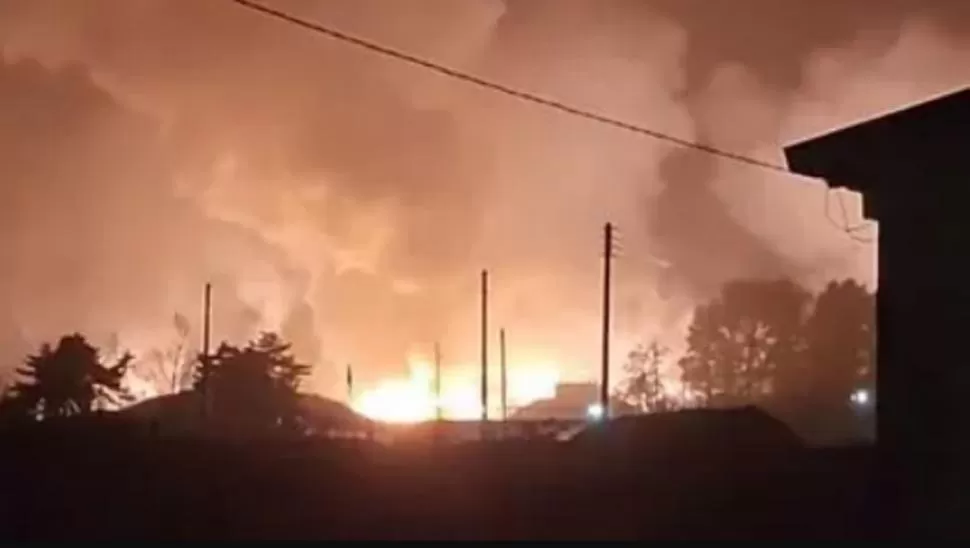 INCENDIO. La caída del misil en Gangneung no causó víctimas. CAPTURA DE VIDEO