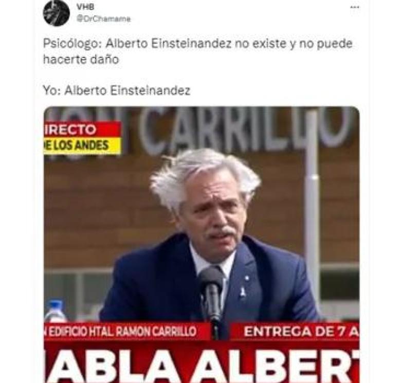 El viento neuquino sorprendió al Presidente y las redes se llenaron de memes