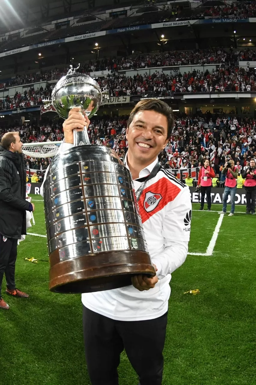 HIZO HISTORIA. Gallardo ganó la Libertadores como DT y como jugador de River. TyC Sports 