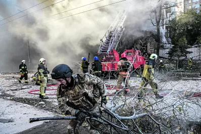 Una lluvia de drones con bombas cae sobre Kiev