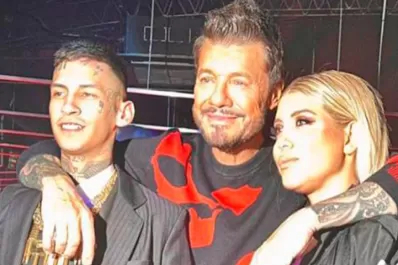 Wanda Nara y L- Gante, muy juntos en la fiesta de Marcelo Tinelli