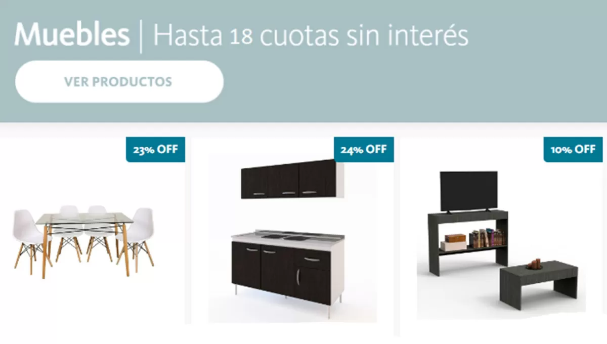 PROMOCIÓN. Los interesados podrán acceder sólo por hoy a los descuentos para la compra de muebles.