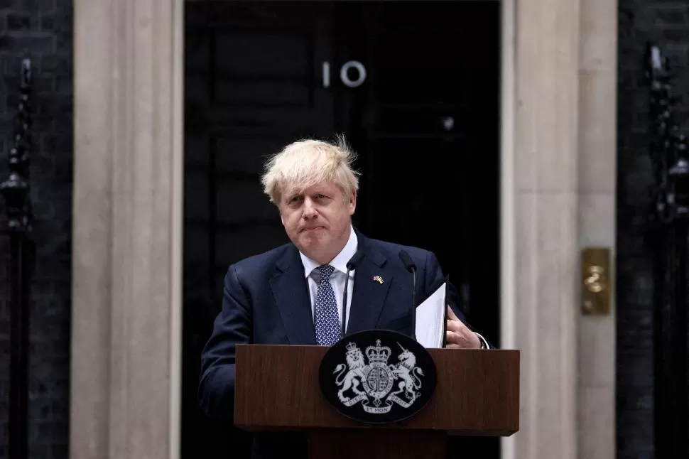NÚMERO 10. BoJo, en uno de sus últimos discursos en Downing Street.  