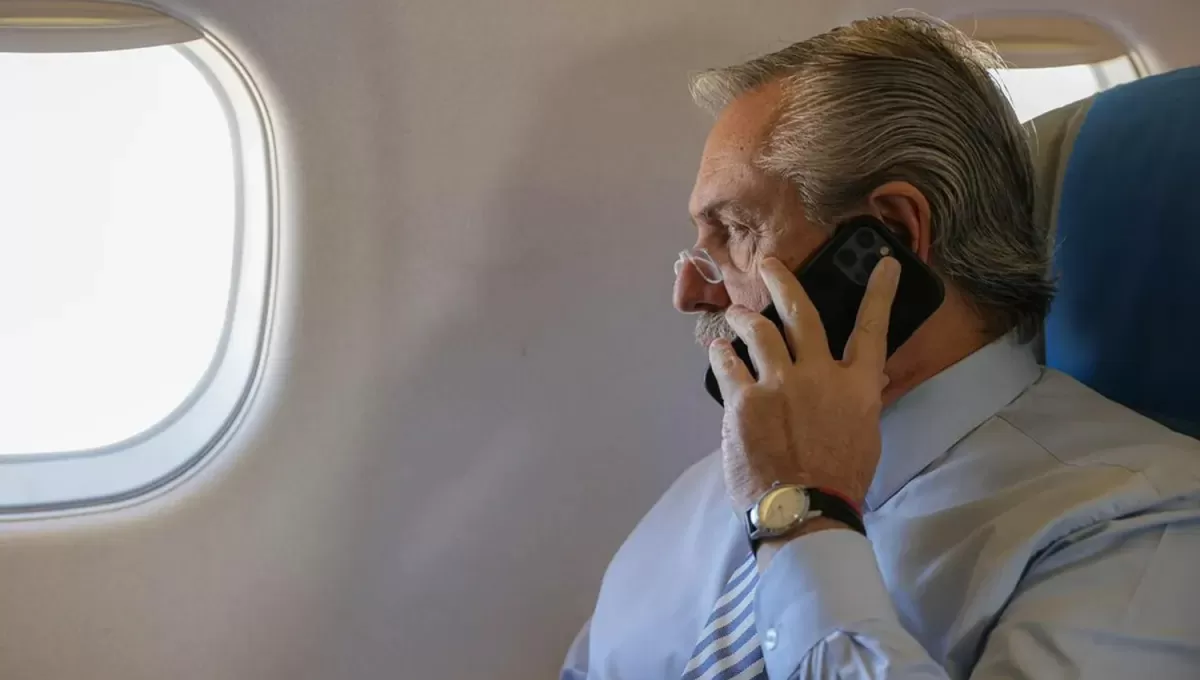 EN SAN PABLO. El presidente Alberto Fernández aterrizó antes del mediodía en la capital financiera de Brasil.