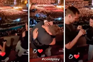 Video: el romántico pedido de matrimonio en pleno show de Coldplay