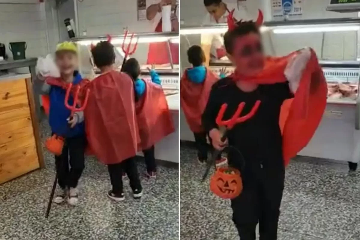 La Pampa: tres nenes pidieron caramelos por Halloween, pero el carnicero no tenía y les regaló chorizos