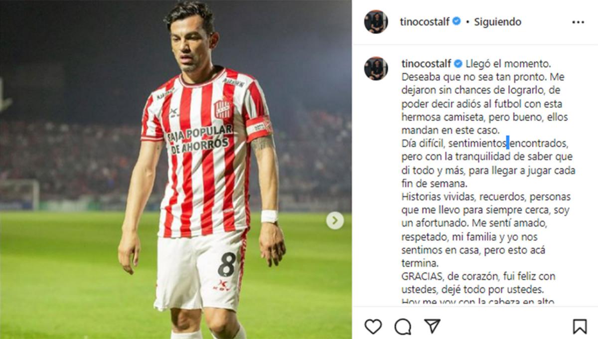 La despedida de Tino Costa de San Martín: me dejaron sin chances de lograrlo