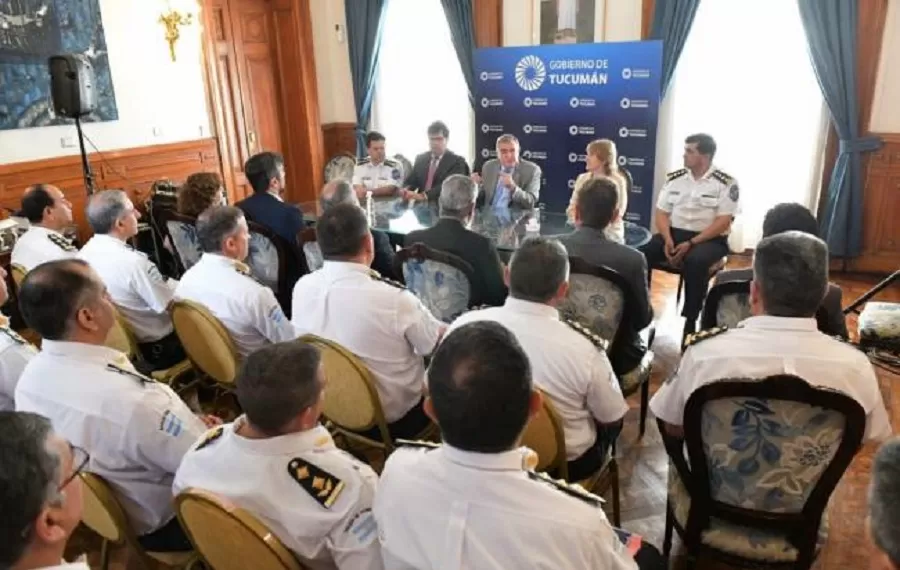 OSVALDO Jaldo en u na reunión sobre Seguridad. 