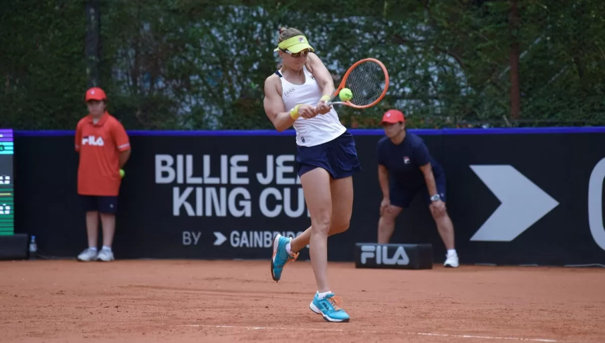 IMPUSO SU JUEGO. La brasileña Beatriz Haddad Maia se llevó el partido en por 6-1 y 6-3.