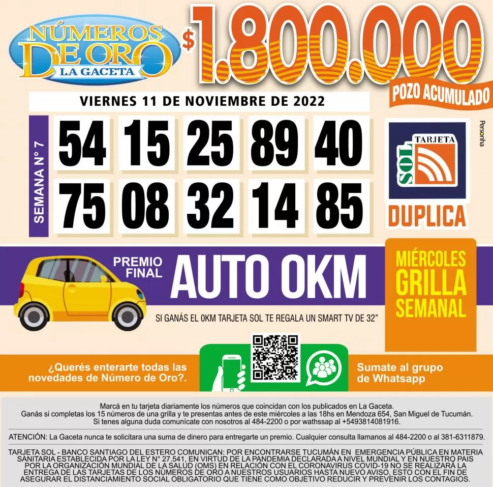 Los Números de Oro de LA GACETA