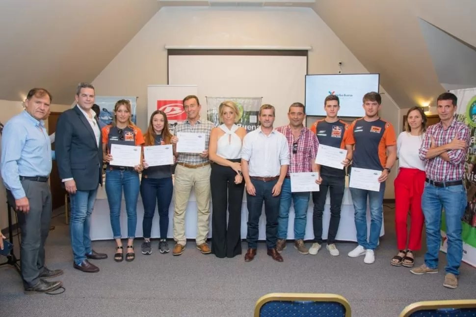 ORGANIZADORES. Un momento de la conferencia de prensa de ayer. municipalidad de yerba buena