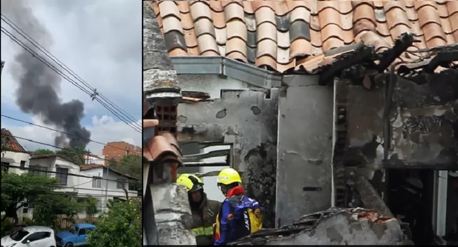 Colombia: una avioneta se estrelló en un barrio residencial