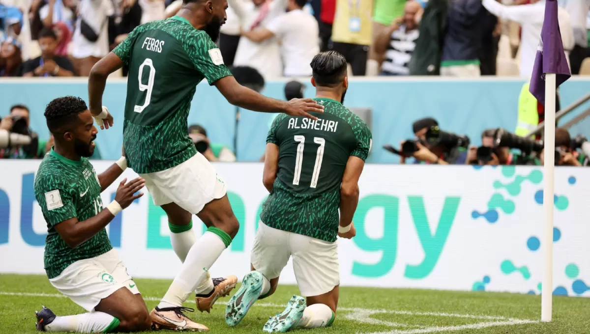 PRIMER GOLPE. Saleh Al-Shehri anotó el empate ante Argentina. 