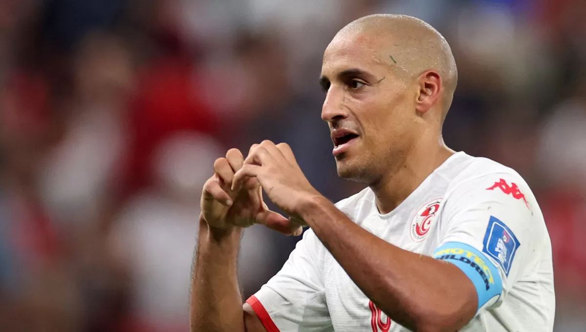 ILUSIÓN.  Wahbi Khazri anotó el gol con el que Túnez sueña con el pase a octavos de final en Qatar 2022.