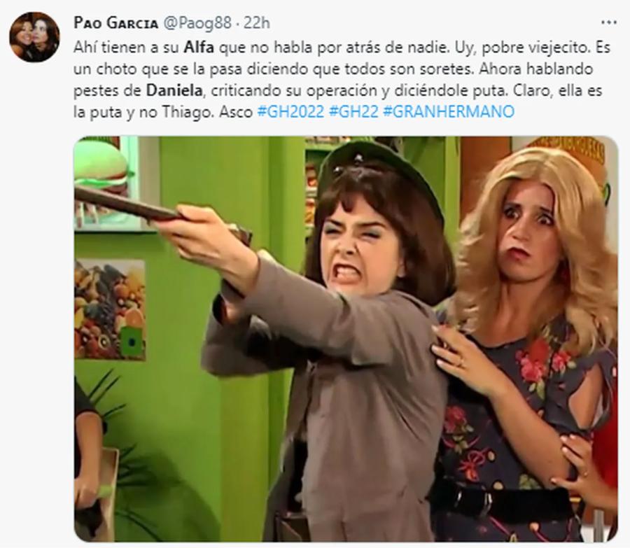 Gran Hermano 2022: los repudiables comentarios de Alfa sobre el encuentro íntimo entre Daniela y Thiago