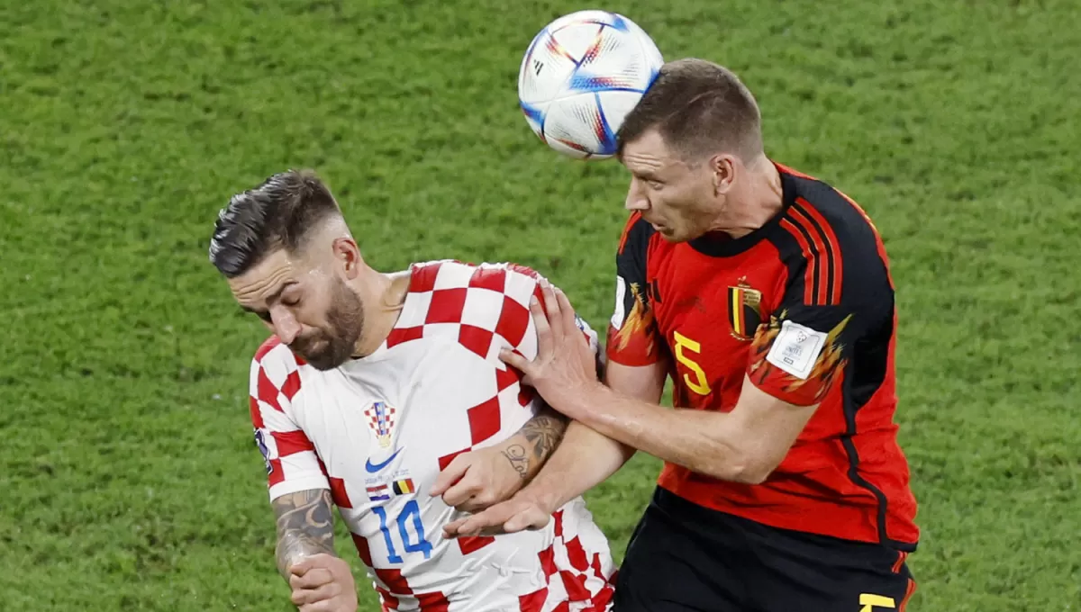 SIN DIFERENCIAS. Croacia y Bélgica no patearon al arco durante el primer tiempo del partido jugado en Al Rayyan.