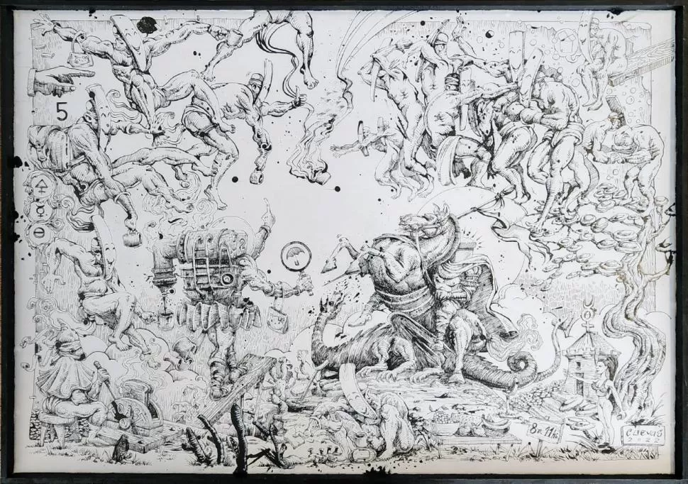 NUEVA GENERACIÓN II. La obra ganadora, de Pedro Cuevas, abunda en alegorías y referencias artísticas e históricas. 