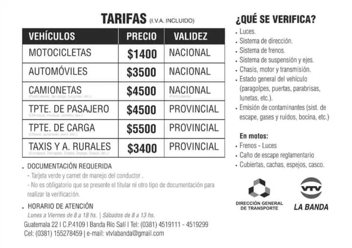 VTV en Tucumán: cuánto cuesta y qué documentación se necesita