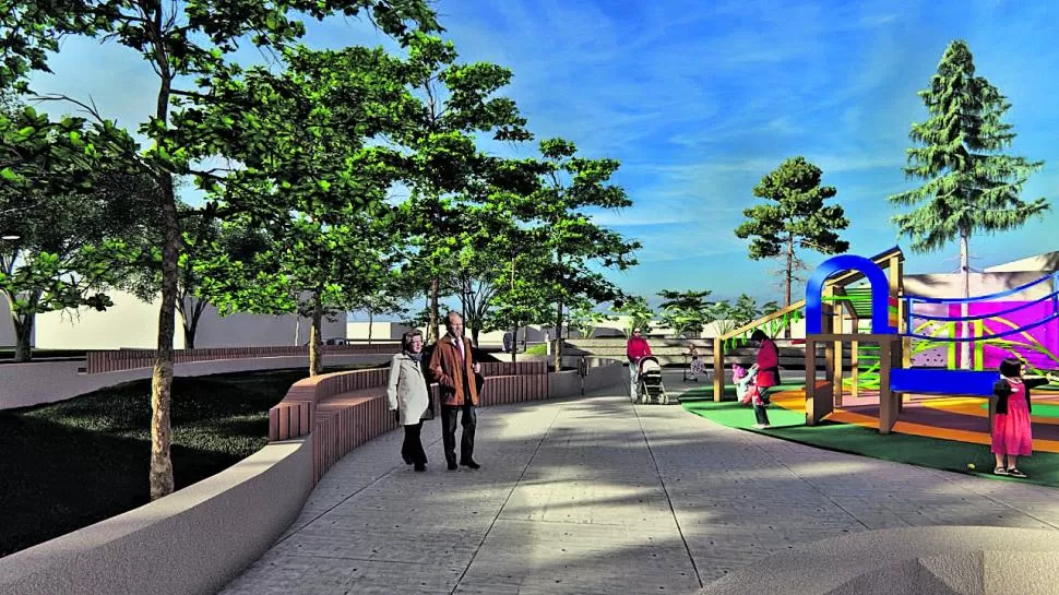 UNA DE LAS PROPUESTAS. Así quedaría la plaza de acuerdo al proyecto que desarrollaron los alumnos de arquitectura. 