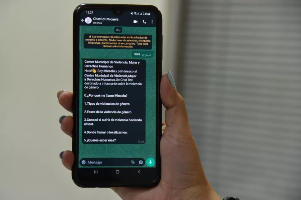 PREGUNTAS SIMPLES. El “ChatBot Micaela” orientará a las mujeres víctimas. 