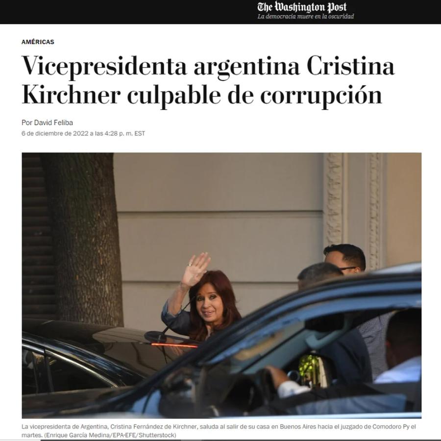 La repercusión en la prensa internacional de la condena a Cristina Fernández