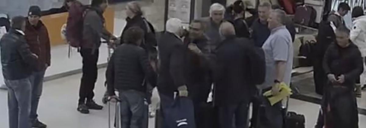 Ercolini,Yadarola, Cayssials y Carlos Mahiques, Marcelo D’Alessandro; Juan Bautista Mahiques; Tomás Reinke y Leonardo Bergot, recibidos en el aeropuerto por Jorge Rendo y Pablo Casey. La foto figura en la causa