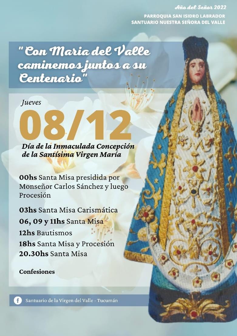 Los preparativos y el cronograma de misas por el Día de la Inmaculada Concepción de María
