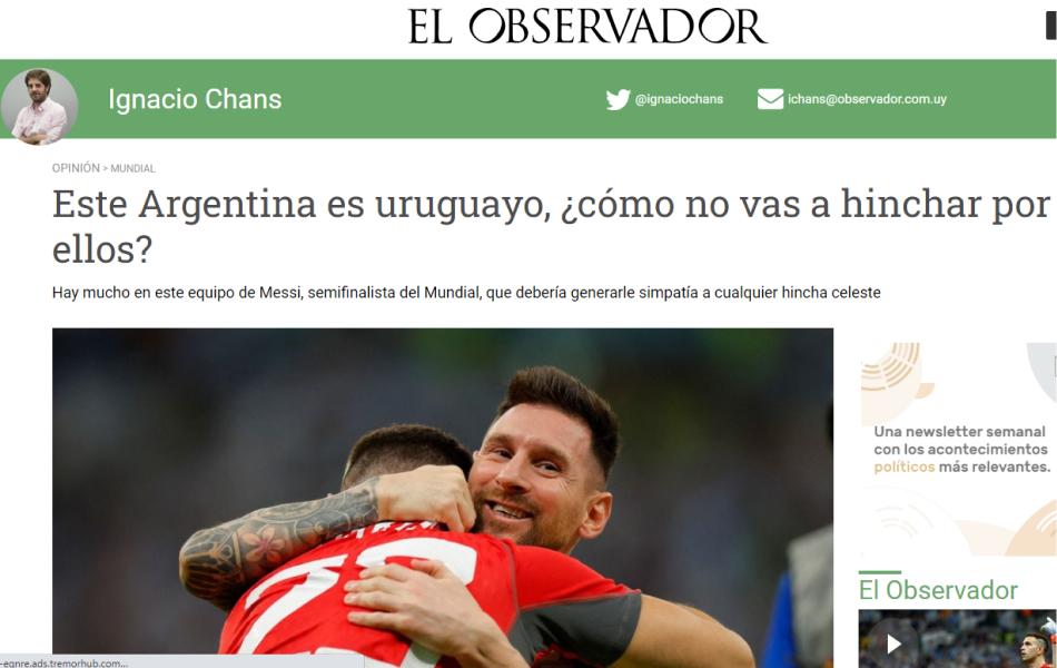 Un periodista uruguayo pidió alentar por la Selección argentina y generó revuelo en las redes sociales