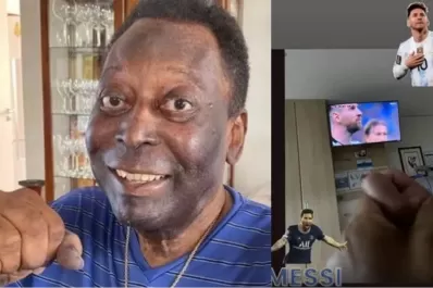 Pelé festejó junto a su hija el pase a la final de la Argentina