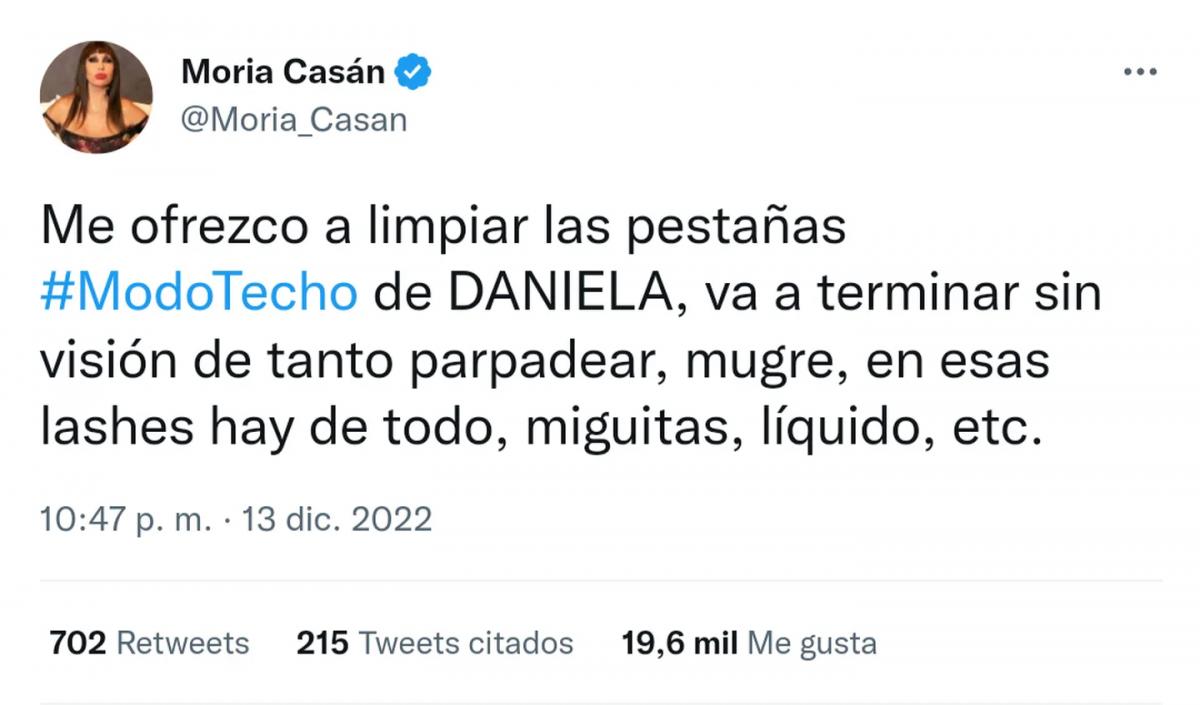 Moria Casán se burló de Daniela Celis de Gran Hermano por sus pestañas