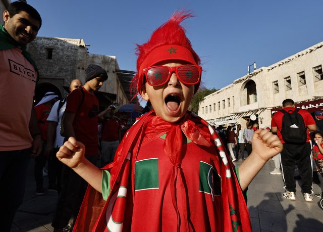 FIEBRE POR EL MUNDIAL.. Los niños participaron de la euforia por el gran torneo que hizo Marruecos.