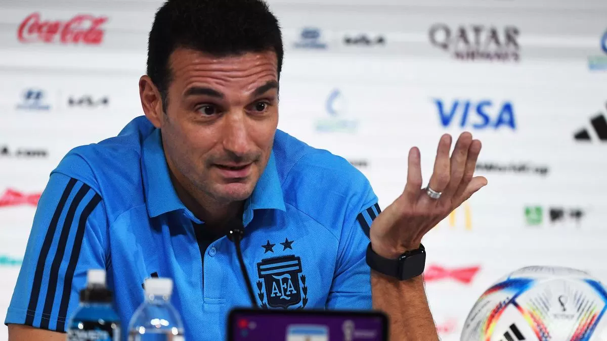 Lionel Scaloni en conferencia de prensa