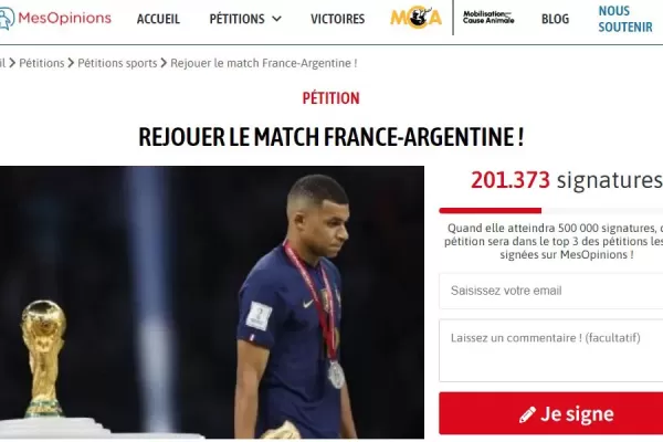En Francia juntan firmas para solicitar a la FIFA que se vuelva a jugar la final
