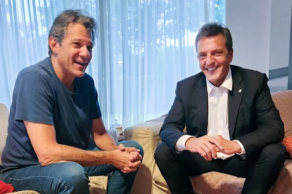 Sergio Massa y Fernando Haddad. FOTO TOMADA DE TWITTER @SergioMassa