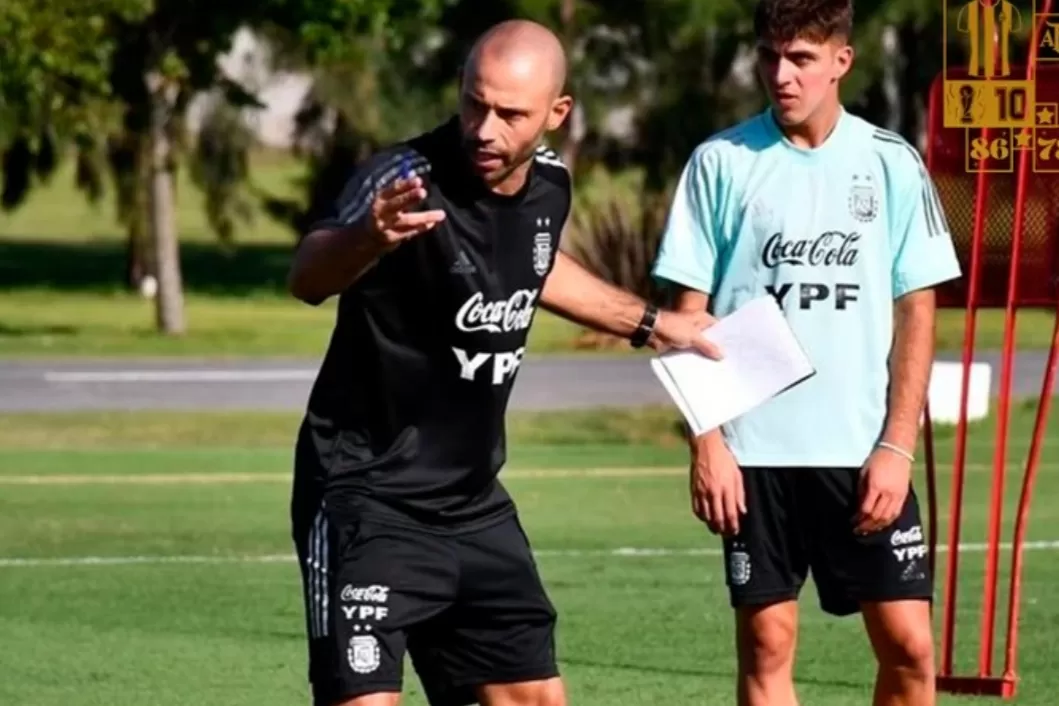 Javier Mascherano, en el predio de Ezeiza.