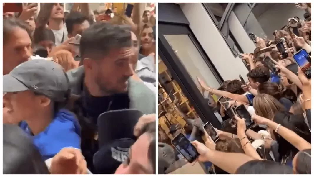 Fanatismo a pleno: Rodrigo De Paul y Tini Stoessel revolucionaron un shopping con su presencia