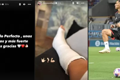 Matías Kranevitter fue operado con éxito y mostró cómo le quedó la pierna