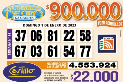 Los Números de Oro de LA GACETA del 1 de enero de 2023
