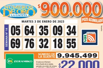 Los Números de Oro de LA GACETA del 3 de enero de 2023