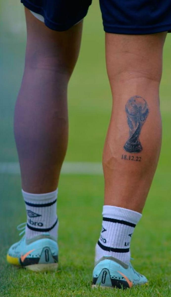 El tatuaje de Di Franco. FOTO CLUB ATLÉTICO TUCUMÁN