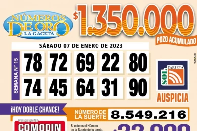 Los Números de Oro de LA GACETA del 7 de enero de 2023