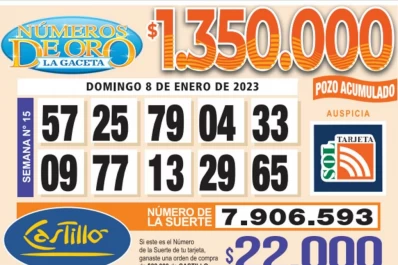 Los Números de Oro de LA GACETA del 8 de enero de 2023