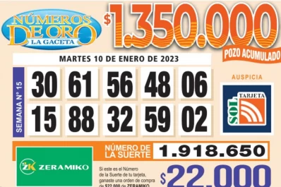 Los Números de Oro de LA GACETA del 10 de enero de 2023