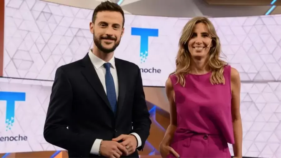 Diego Leuco junto a Luciana Geuna en Telenoche.